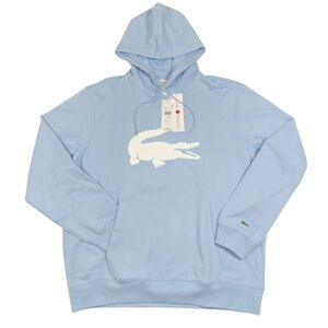 Men’s🐦‍🔥Lacoste Croc Logo Pullover Hoodie Pastel Blue XL